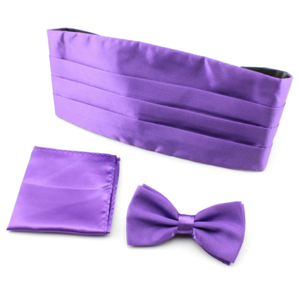 Bow Tie, Self Bow Tie, Cummerbund Set, Pocket Square - 14